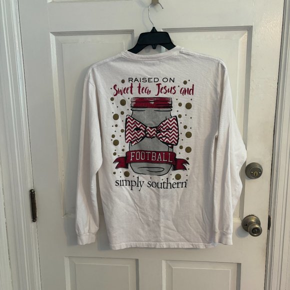 Simply Southern Mason Jar/football t-shirt - Picture 1 of 7